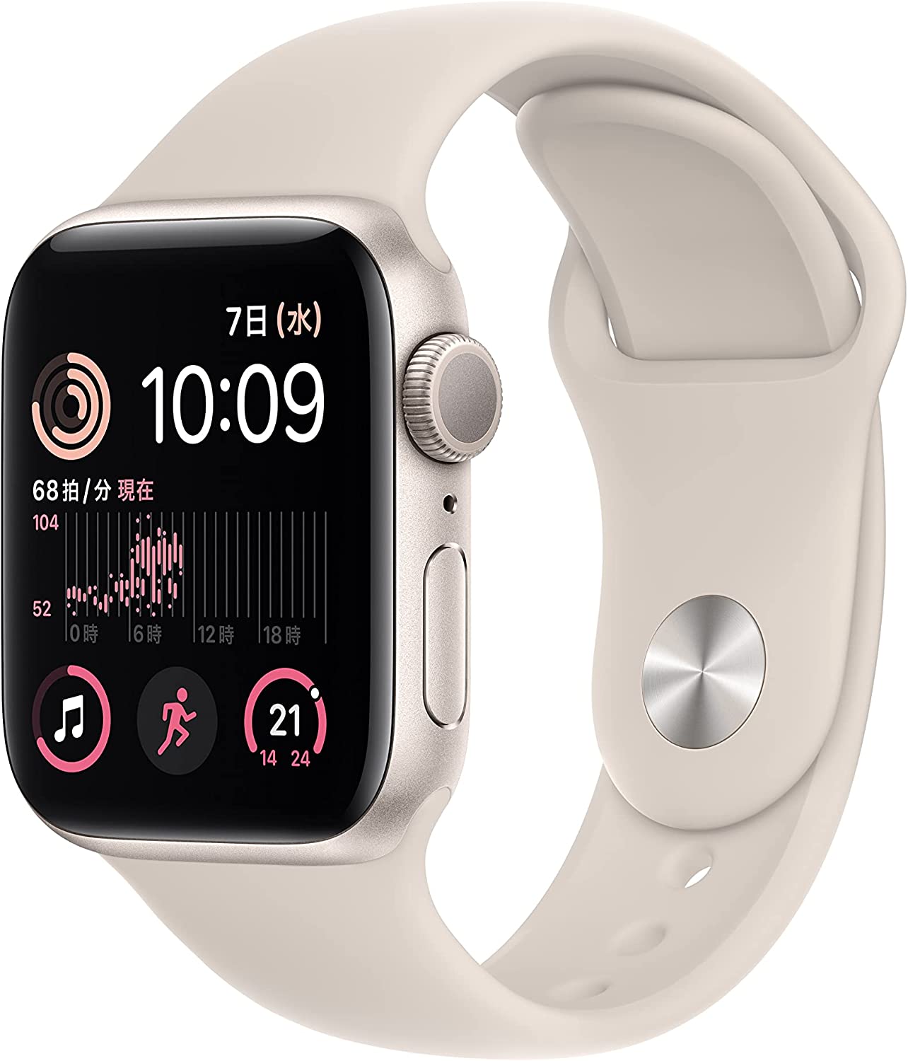 Apple Watch SE(GPSモデル)- 40mmスターライトアルミニウムケースとスターライトスポーツバンド - レギュラー